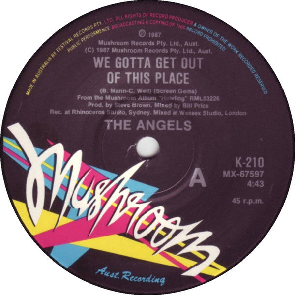 The Angels : We Gotta Get Out Of This Place (7", Single)