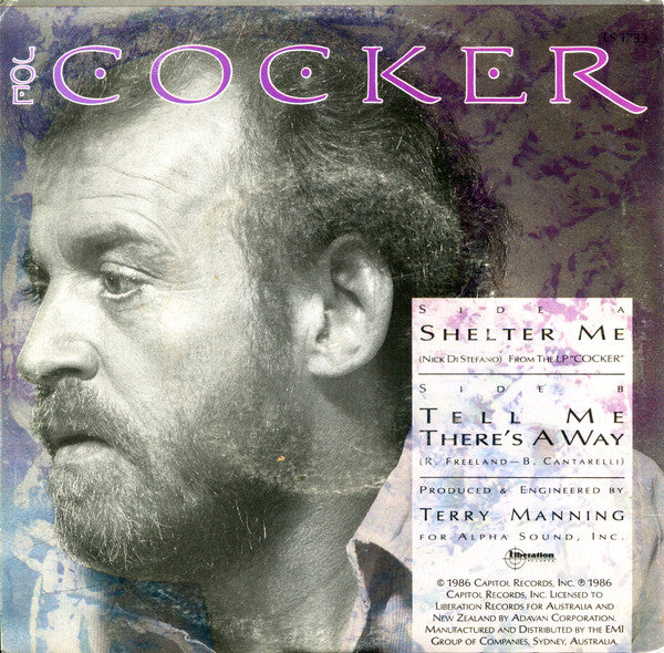 Joe Cocker : Shelter Me (7", Single)