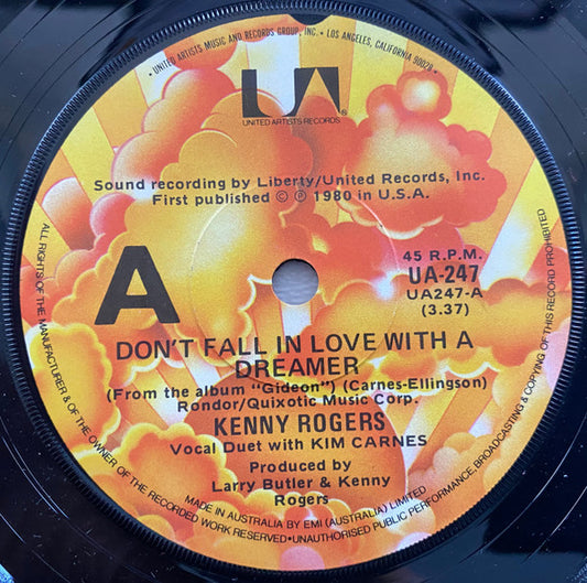 Kenny Rogers With Kim Carnes : Don't Fall In Love With A Dreamer (7", Single)
