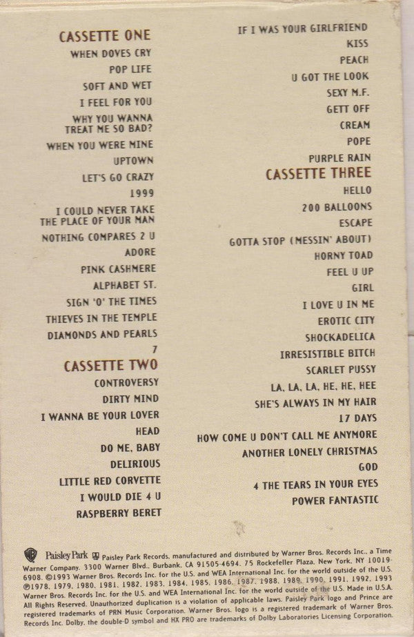 Prince : The Hits / The B-Sides (3xCass, Comp)