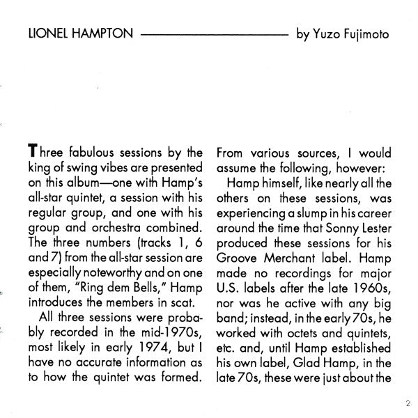 Lionel Hampton : Hamp's Blues (CD, Comp)