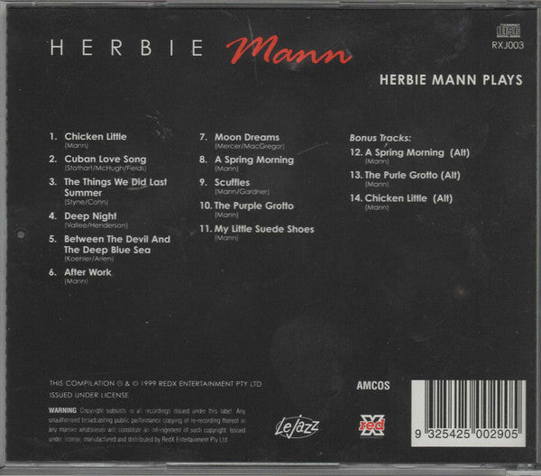 Herbie Mann : Herbie Mann Plays (CD, Album, RE)
