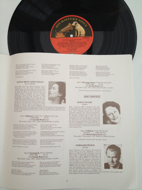 Franz Schubert : Schubert Lieder on Record 1898-1952 (Box, Mono + 8xLP, Comp, Mono, Ltd)