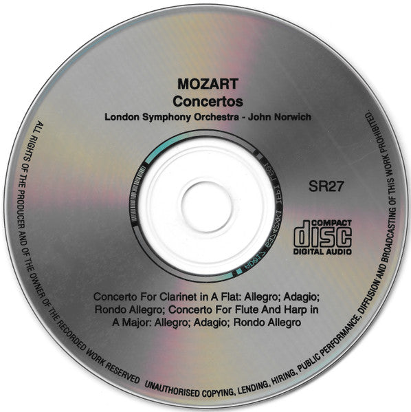 Mozart*, London Symphony Orchestra (2), John Norwich : Mozart Concertos (CD, Album)