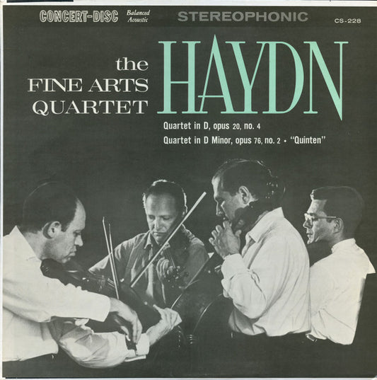The Fine Arts Quartet, Joseph Haydn : Quartet In D, Opus 20, No. 4 / Quartet In D Minor, Opus 76, No. 2 • "Quinten" (LP)