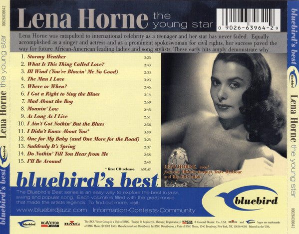 Lena Horne : The Young Star (CD, Comp, Mono, RM)