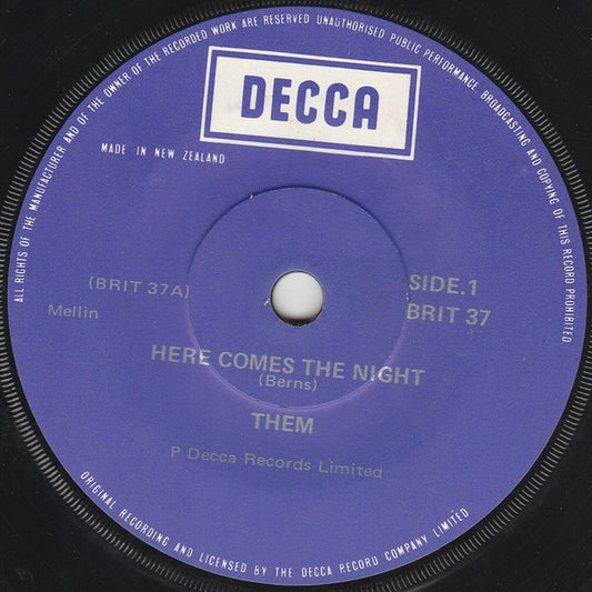 Them (3) : Gloria / Here Comes The Night (7", Single)
