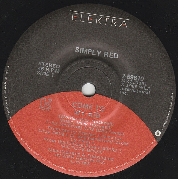 Simply Red : Come To My Aid (7", Single)