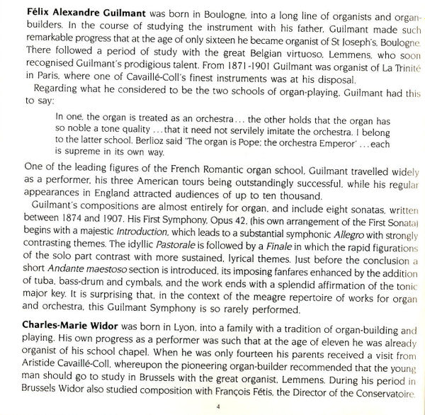 Poulenc*, Widor*, Guilmant*  - Ian Tracey, BBC Philharmonic, Yan Pascal Tortelier : Guilmant/Widor/Poulenc: Organ Concertos (CD, Album)