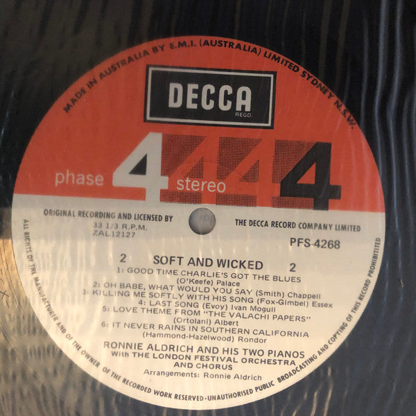 Ronnie Aldrich And His Two Pianos, The London Festival Orchestra* And Chorus* : Soft & Wicked (LP, Album, Pha)