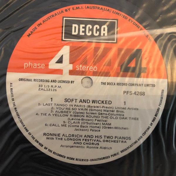 Ronnie Aldrich And His Two Pianos, The London Festival Orchestra* And Chorus* : Soft & Wicked (LP, Album, Pha)