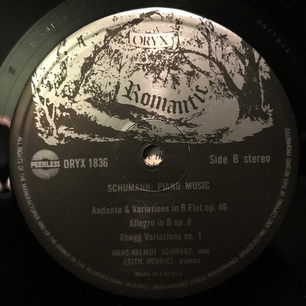 Robert Schumann : Piano Music for two Et four hands (LP)
