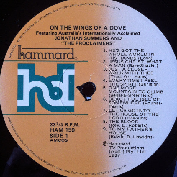 Jonathan Summers & The Proclaimers (3) : On The Wings Of A Dove (LP, Album)