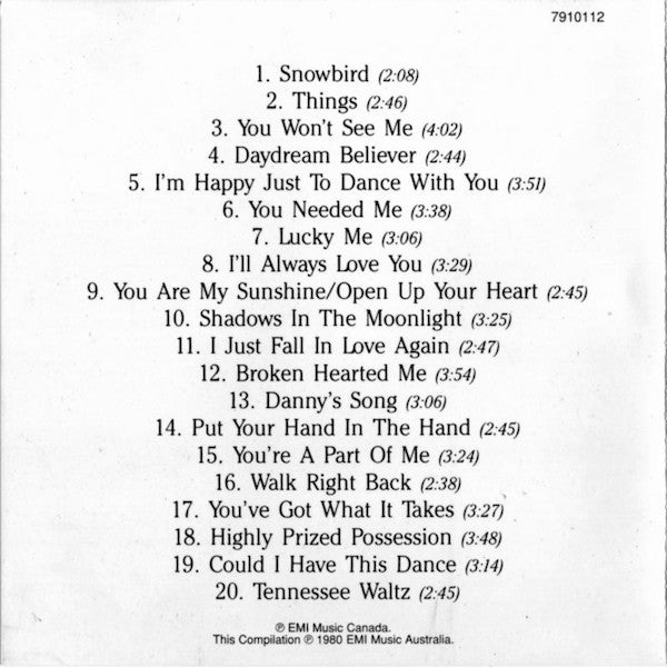 Anne Murray : Anne Murray's Greatest Hits (CD, Comp, RE, RM)