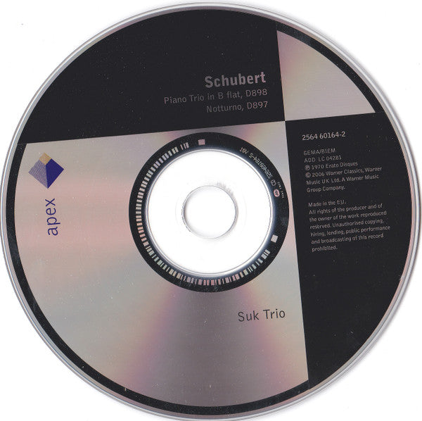 Suk Trio, Franz Schubert : Piano Trio In B Flat, D898 / Notturno, D897 (CD, RM)