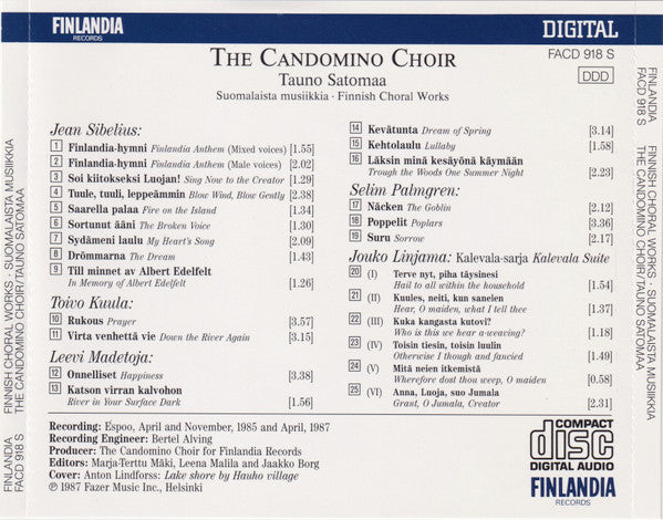 Candomino Choir, Tauno Satomaa : Finnish Choral Works (CD, Album)