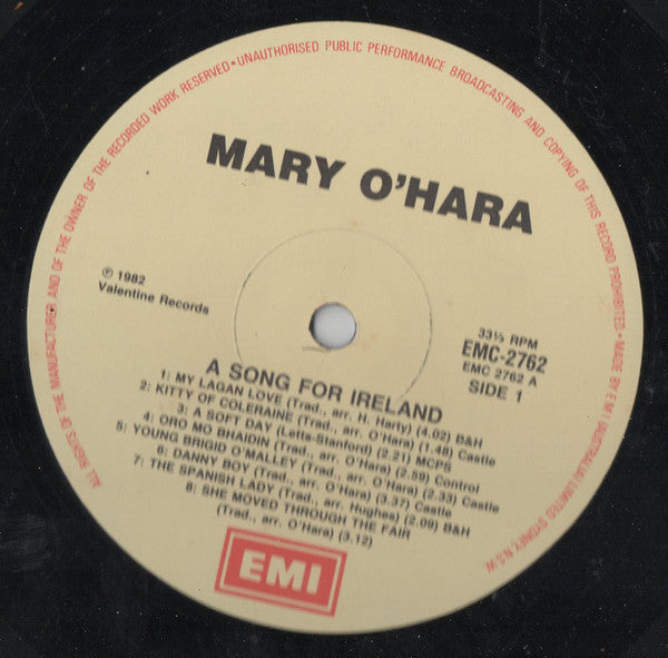 Mary O'Hara : A Song For Ireland (LP, Album)