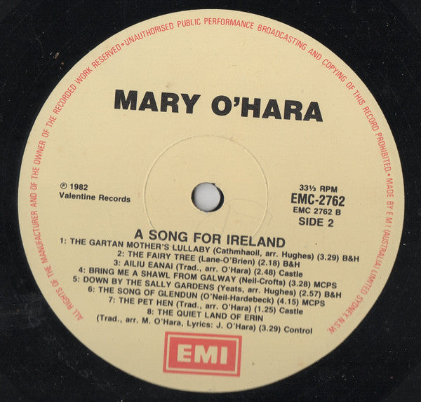 Mary O'Hara : A Song For Ireland (LP, Album)