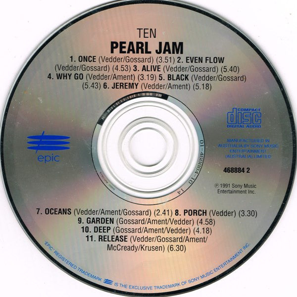 Buy Pearl Jam : Ten (CD, Album, RE, DAD) Online for a great price – Glitter  Records