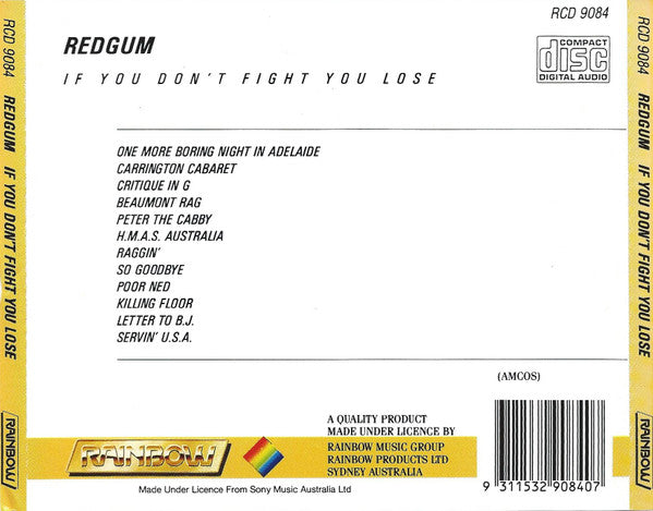 Redgum : If You Don't Fight You Lose (CD, Album, RE)