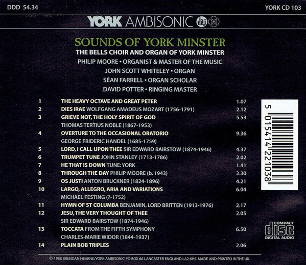 Philip Moore, John Scott Whiteley, David Potter (6), The Choir Of York Minster* : Sounds Of York Minster (CD)