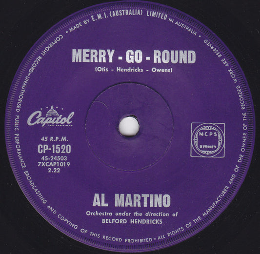 Al Martino : I Love You Because  (7", Single)