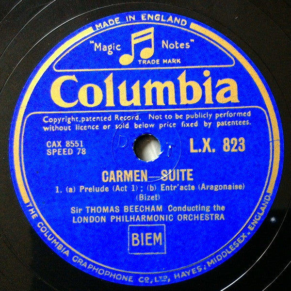 Sir Thomas Beecham : Carmen-Suite (Shellac, 12")