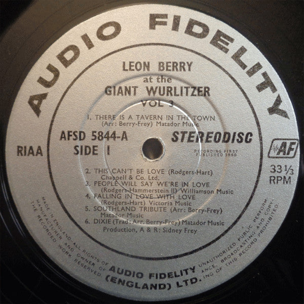 Leon Berry : Giant Wurlitzer Vol. 3 (LP)