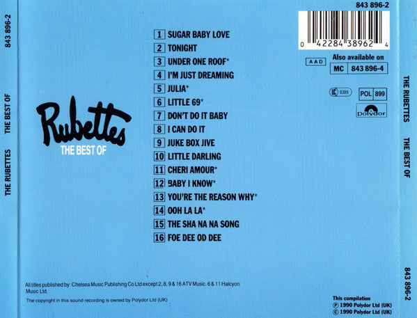 The Rubettes : The Best Of (CD, Comp, RM)