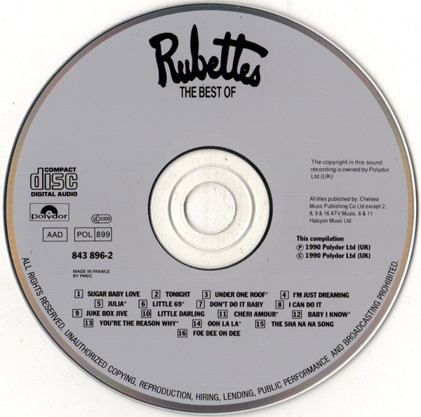 The Rubettes : The Best Of (CD, Comp, RM)
