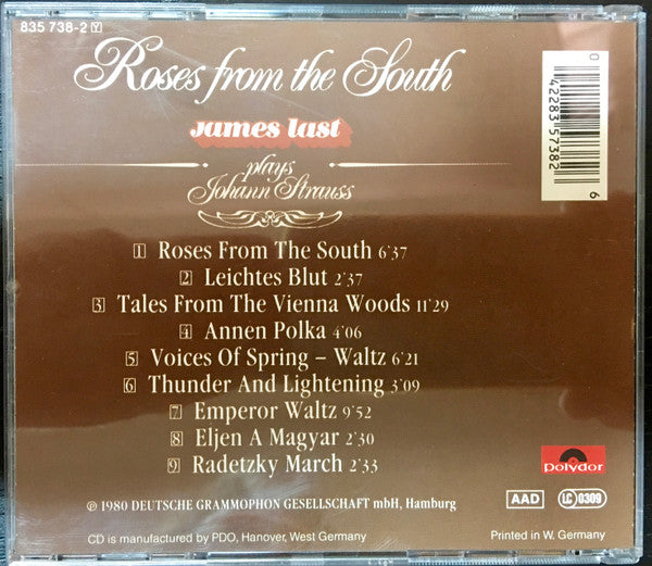 James Last : Roses From The South - James Last Plays Johann Strauss (CD, Album)