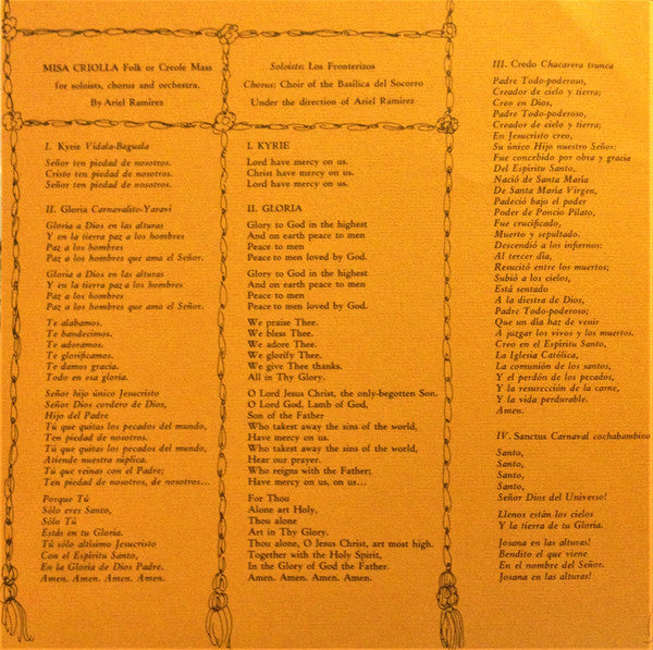 Los Fronterizos : Misa Criolla (LP, Album)