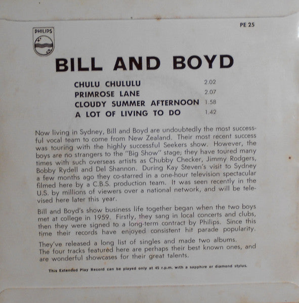 Bill And Boyd : Chulu Chululu (7", EP)