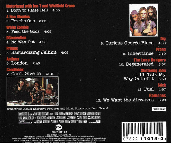 Various : Airheads - Original Soundtrack Album (CD, Album, Comp)