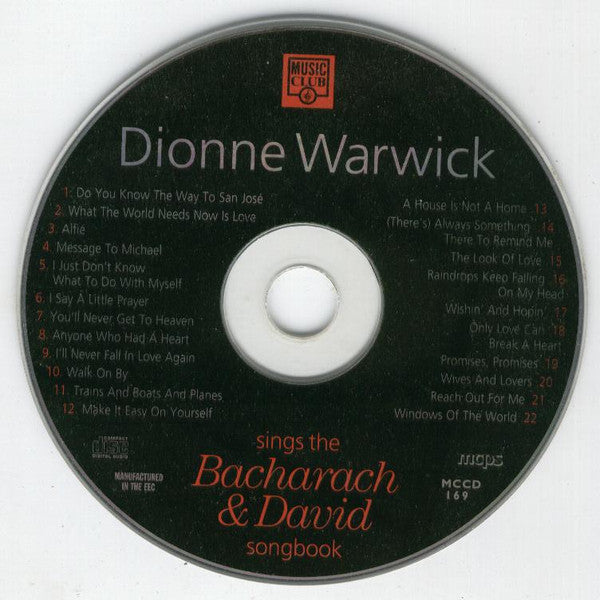 Dionne Warwick : Dionne Warwick Sings The Bacharach & David Songbook (CD, Comp)