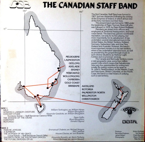 The Canadian Staff Band Of The Salvation Army : Tour Of New Zealand And Australia (LP, Album, Dig)