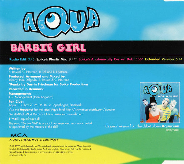 Aqua : Barbie Girl (CD, Single)