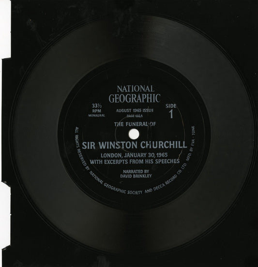 Winston Churchill, David Brinkley : The Funeral Of Sir Winston Churchill, London, January 30, 1965 With Excerpts From His Speeches (Flexi, 7", Mono)