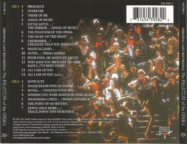 Andrew Lloyd Webber : The Phantom Of The Opera (2xCD, Album, RM)