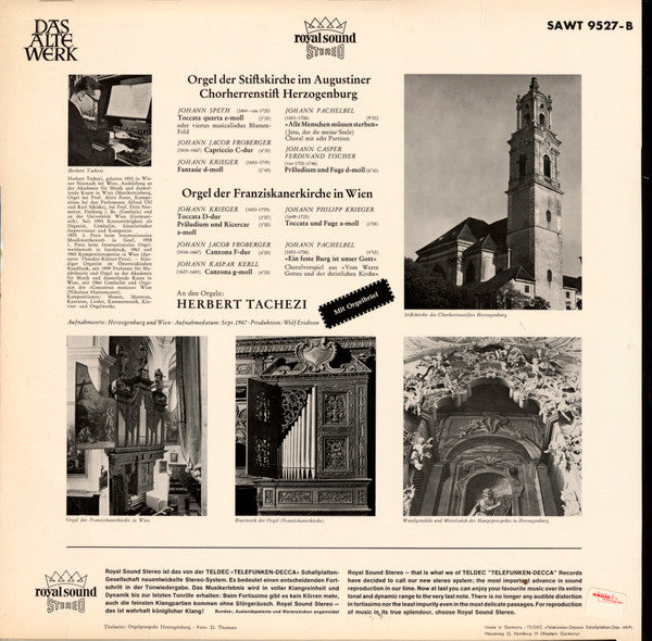 Herbert Tachezi : Österreich - Augustiner Chorherrenstift, Herzogenburg, Franzikanerkirche in Wien (LP)