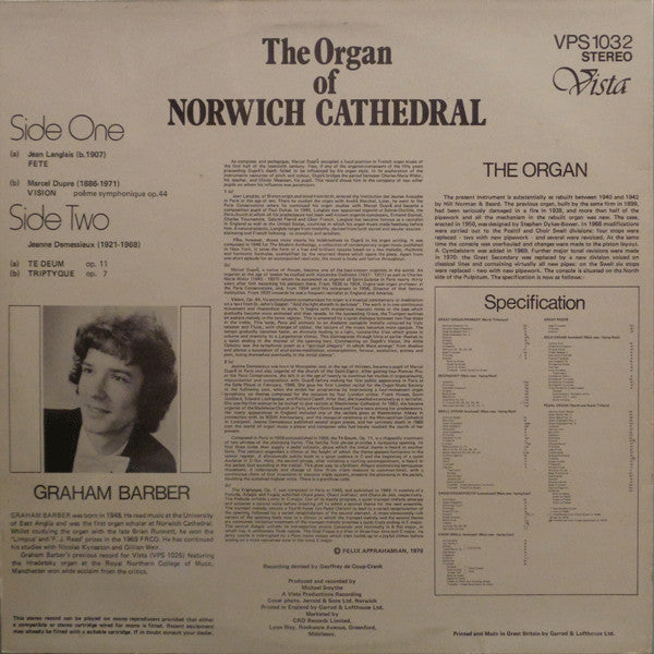 Graham Barber : The Organ Of Norwich Cathedral (LP)