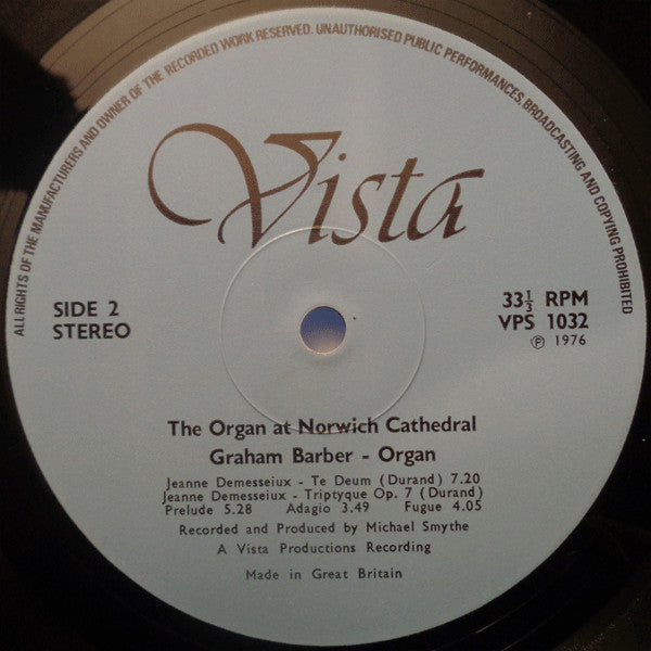 Graham Barber : The Organ Of Norwich Cathedral (LP)