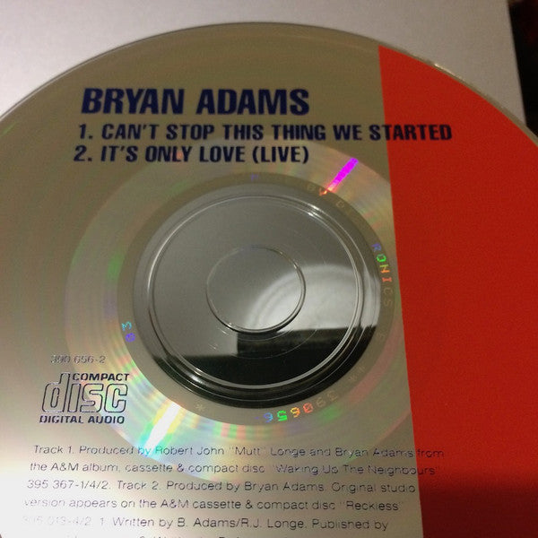Bryan Adams : Can't Stop This Thing We Started (CD, Single)