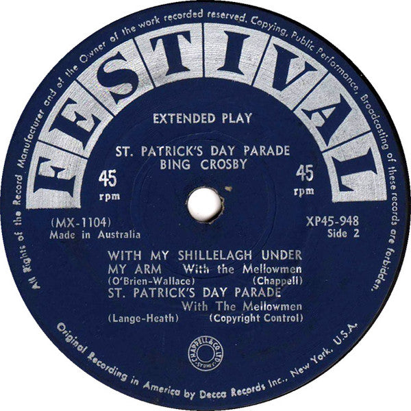 Bing Crosby : St. Patrick´s Day Parade (7", EP)