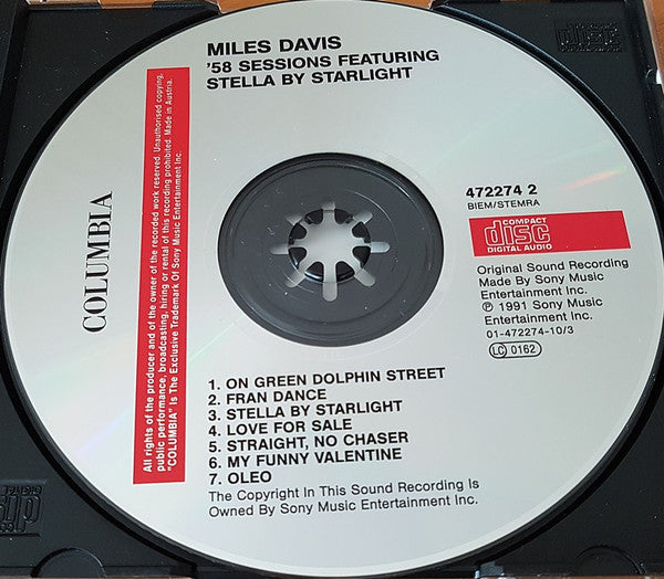 Miles Davis : '58 Sessions Featuring Stella By Starlight (CD, Comp, RM)