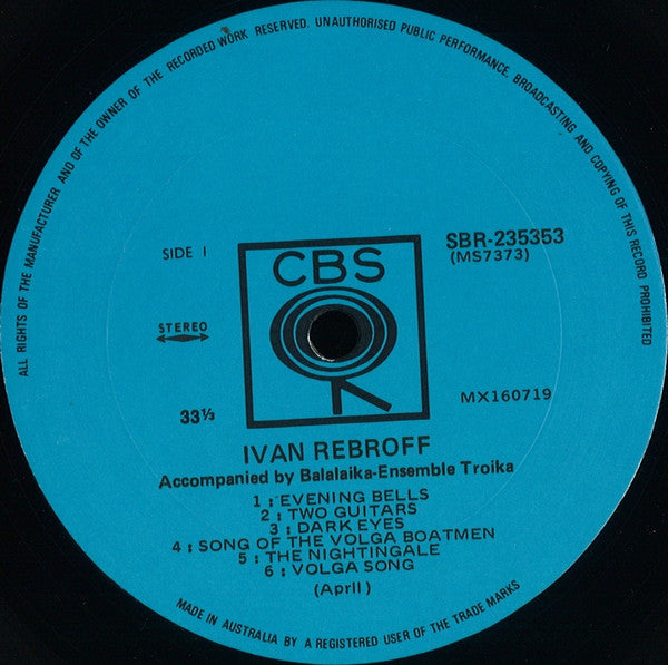 Ivan Rebroff : Ivan Rebroff (Accompanied By Balalaika-Ensemble Troika) (LP, Album)