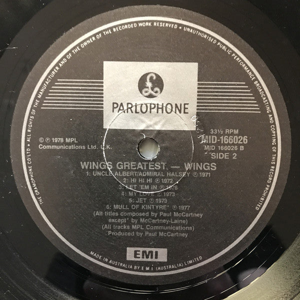 Wings (2) : Wings Greatest (LP, Comp, RE, RP)