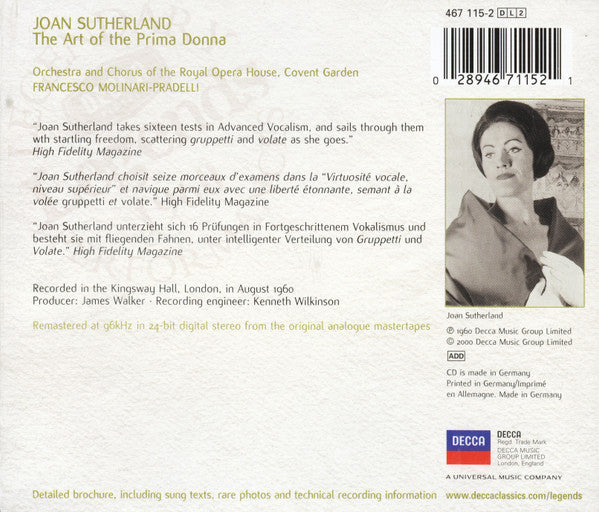 Joan Sutherland : The Art Of The Prima Donna (2xCD, Album, RE)