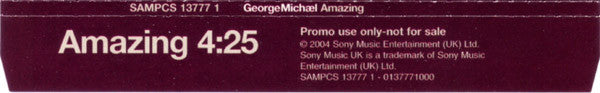 George Michael : Amazing (CD, Single, Promo, J-c)