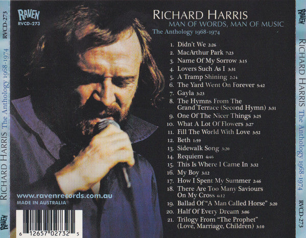 Richard Harris : Man Of Words, Man Of Music (The Anthology 1968-1974) (CD, Comp, RM)